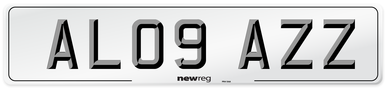 AL09 AZZ Number Plate from New Reg